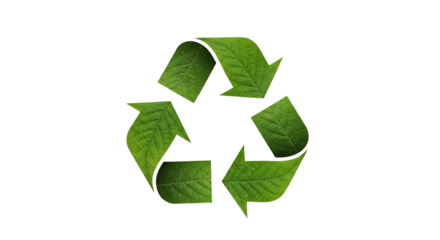Eco-Friendly Concept: Leafy Arrows Forming the Recycle Symbol on White Background
