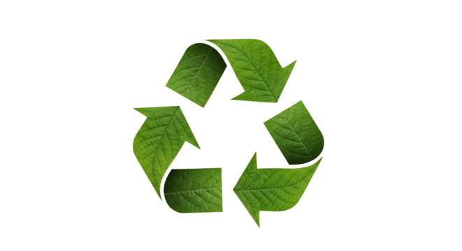 Eco-Friendly Concept: Leafy Arrows Forming the Recycle Symbol on White Background