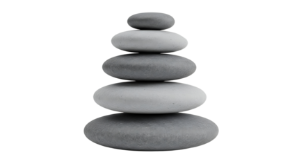 Zen stones stacked in balance, representing harmony, peace, and tranquility