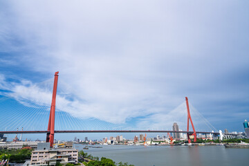 Shanghai Yangpu Bridge under the blue sky