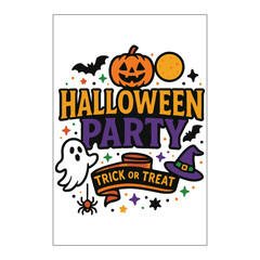 Halloween Colored Invitation Label Design