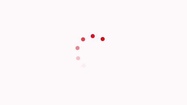 Dot loading circle animation. Loading bar, refresh icon, processing bar. Rotating circle of white dots on a black background.