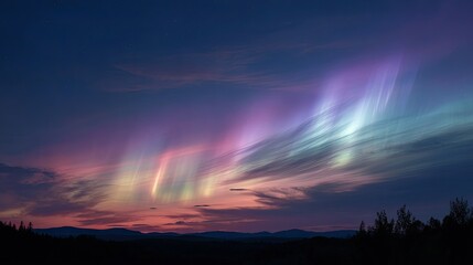 Obraz premium Aurora borealis paints vibrant sky at twilight