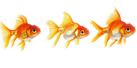Fototapeta premium Goldfish in a row, side profile