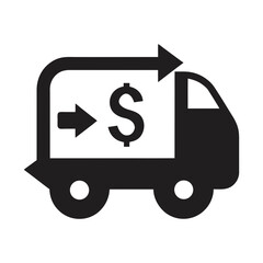 silhouette money transfer icon vector illustration