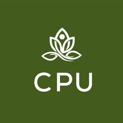 CPU logo design on white  background.