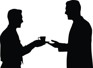 Sycophant Employee Silhouette - Exaggerated Tea Offering