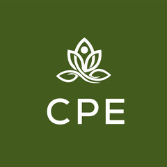 CPE logo design on white  background.