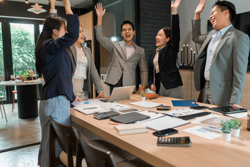 Businessmen working in a team.