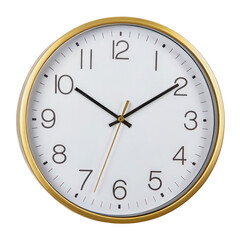 A Modern Round Wall Clock with Gold Rim, Decor Item, Cut Out