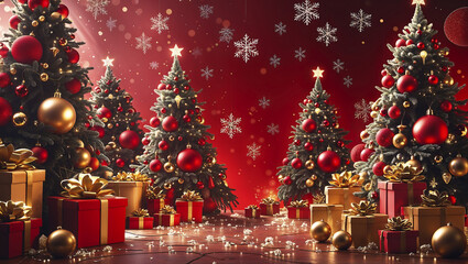 christmas tree and gifts. christmas tree with presents