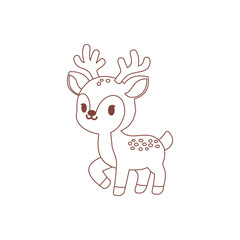 Deer Line Style Vector