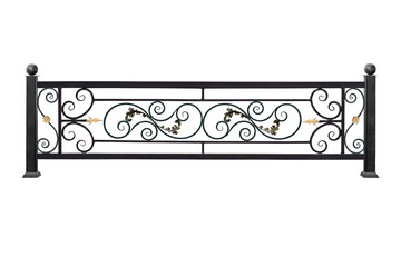 Forged fence with plant ornament.