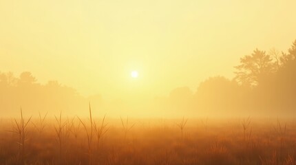 Gentle autumn shadows on grass — horizontal minimal scene for posters, blogs and templates.