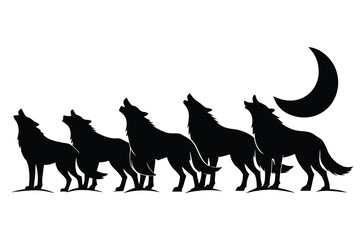 Wild animal silhouettes vector illustrations, including horse, deer, and other farm and wild mammals, capture the essence of nature's design