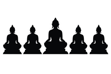 A black silhouette of a man in a yoga lotus pose, symbolizing meditation and strategy like a chess king, for business and relaxation