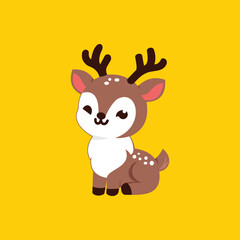 Obraz premium Fun Deer Cartoon Vector
