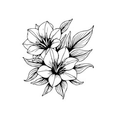 Delicate floral design featuring lilies with intricate linework, perfect for adding an elegant touch to your project, enhancing its beauty