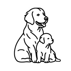 Golden Retriever dog and puppy