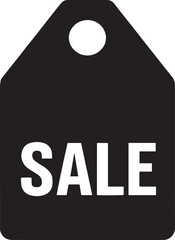 Black Sale Tag Icon for Retail and E-commerce Promotion