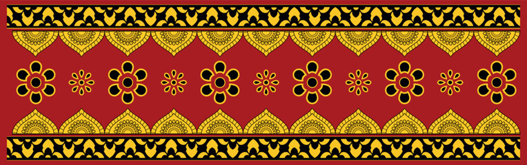 Regal Crimson Floral Border