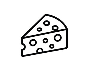 Cheese slice vector illustration. Simplified block of swiss cheese design.