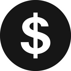 Dollar Sign Icon in Bold Black Circle 