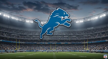 Lion emblem in full stadium