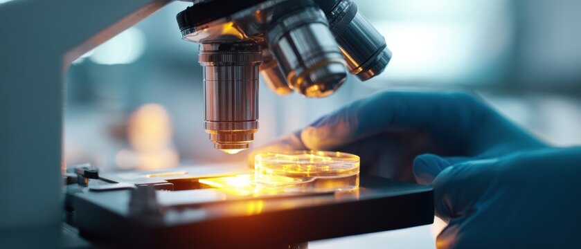The microscope revealing intricate details in a laboratory experiment.