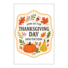 Thanksgiving Day Colorfull Invitation Label Design