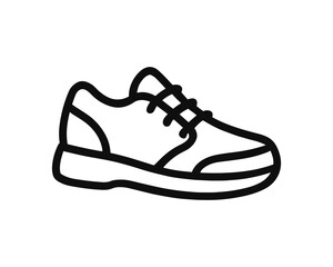 Simple Outline Drawing of a Sneaker on a White Background for Sport and Casual Wear