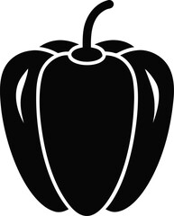 Bell Pepper Capsicum Icon Black and White