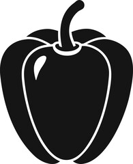 Obraz premium Monochrome Bell Pepper Vegetable Vector Icon