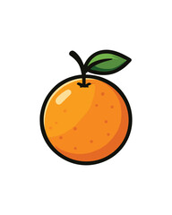 Bright Vector Orange Illustration with Black Outline Design