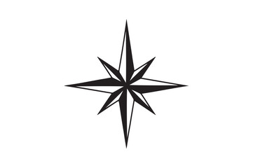 Obraz premium Maritime star silhouette vector art illustration on white background