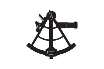 Navigation tool silhouette vector art illustration on white background