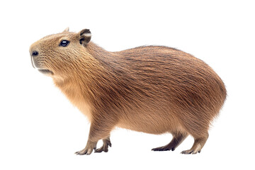 Cute Capybara, Profile View, Isolated on Transparent PNG, High-Resolution Image