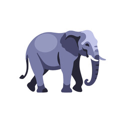 Obraz premium Cartoon Elephant Illustration-Cute Animal Graphic-Digital Art of an Elephant-Adorable Elephant for Kids Projects-Wildlife Clipart Image