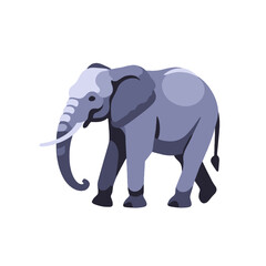 Obraz premium Cartoon Elephant Illustration-Adorable Vector Art-Perfect for Kids Content-Cute and Playful Animal Graphics-Elephant Clipart for Creative Projects