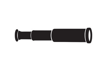 Spyglass silhouette vector art illustration on white background