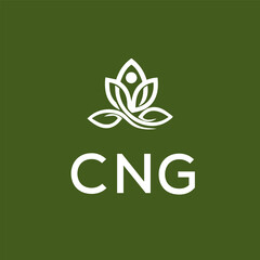CNG logo design on white  background.
