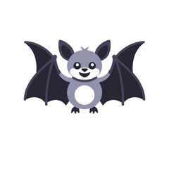 Cute Cartoon Bat Vector Illustration- Halloween Decoration Clipart- Kawaii Bat Design- Friendly Bat Character for Kids- Spooky yet Adorable Bat Image