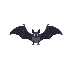 Fototapeta premium Cute Cartoon Bat Illustration- Halloween Bat Clipart- Spooky Season Icon- Bat with Glowing Eyes- Festive Halloween Design- Vector Bat Image for Halloween