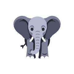 Fototapeta premium Cute Cartoon Elephant Illustration-Playful Baby Elephant Graphic for Kids-Adorable Animal Clipart for Educational Resources-Wildlife Character Design
