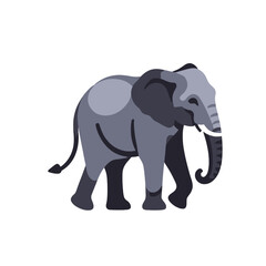 Fototapeta premium Cute Cartoon Elephant Illustration-Gray Elephant with Tusks Walking-Adorable Animal Image for Kids-Educational Content-Wildlife Clip Art-Elephant Drawing