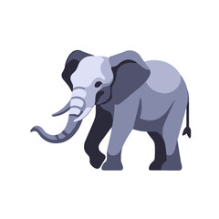 Obraz premium Cute Cartoon Elephant Illustration-Adorable Elephant Clipart-Animal Graphics for Kids-Elephant Image for Education-Vector Elephant Design-Wildlife Illustration