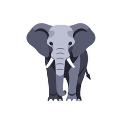 Fototapeta premium Cute Cartoon Elephant Illustration-Adorable Animal Character-Vector Graphic of a Grey Elephant-Perfect for Kids Designs-Wildlife Clipart of Elephant