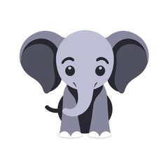 Fototapeta premium Cute Cartoon Elephant Illustration-Adorable Animal Character Design-Perfect for Kids Art and Baby Decor-Playful Elephant Clipart for Creative Projects