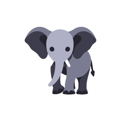 Fototapeta premium Cute Cartoon Elephant Illustration for Kids-Whimsical Animal Art for Children's Books-Elephant Clipart for Educational Resources-Adorable Graphic Design Element