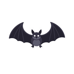Cute Cartoon Bat Illustration for Halloween - Spooky Halloween Decor - Bat Silhouette Image for Spooky Season - Halloween Bat Design for Decorations